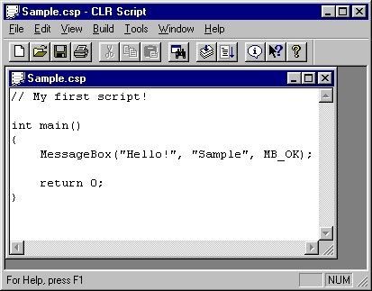 CLR Script Screenshot